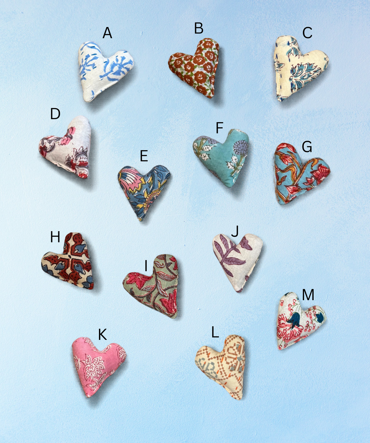 mini lavender heart sachets (assorted colours)