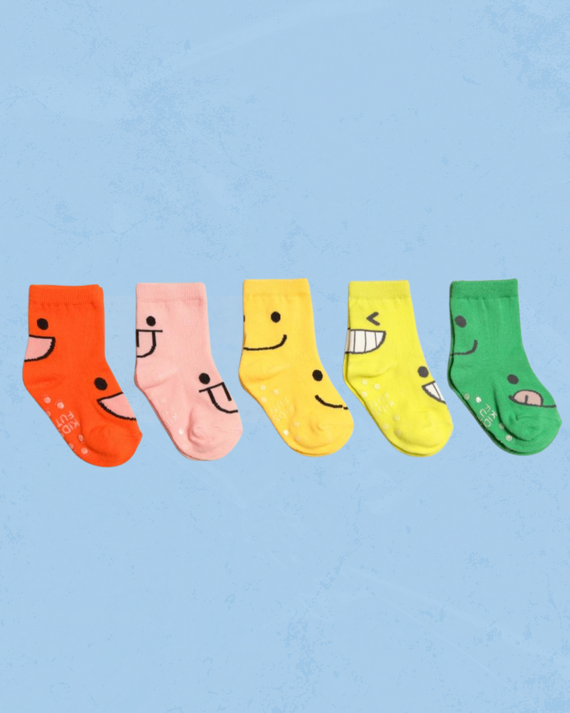 Mirmaru kids emotion socks with non-slip soles 