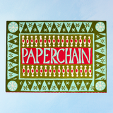 garland - paper chain: red and turquoise