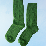 socks - modal eyelet - palm green