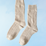 socks - modal eyelet - oyster