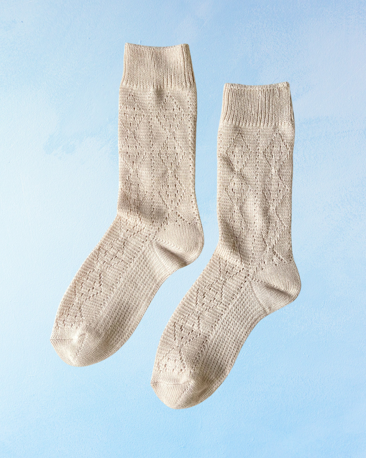 socks - modal eyelet - oyster
