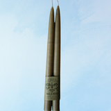 candle - pair of hand dipped beeswax tapers - moss green