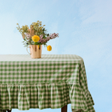 tablecloth - ruffled gingham moss