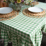 tablecloth - ruffled gingham moss