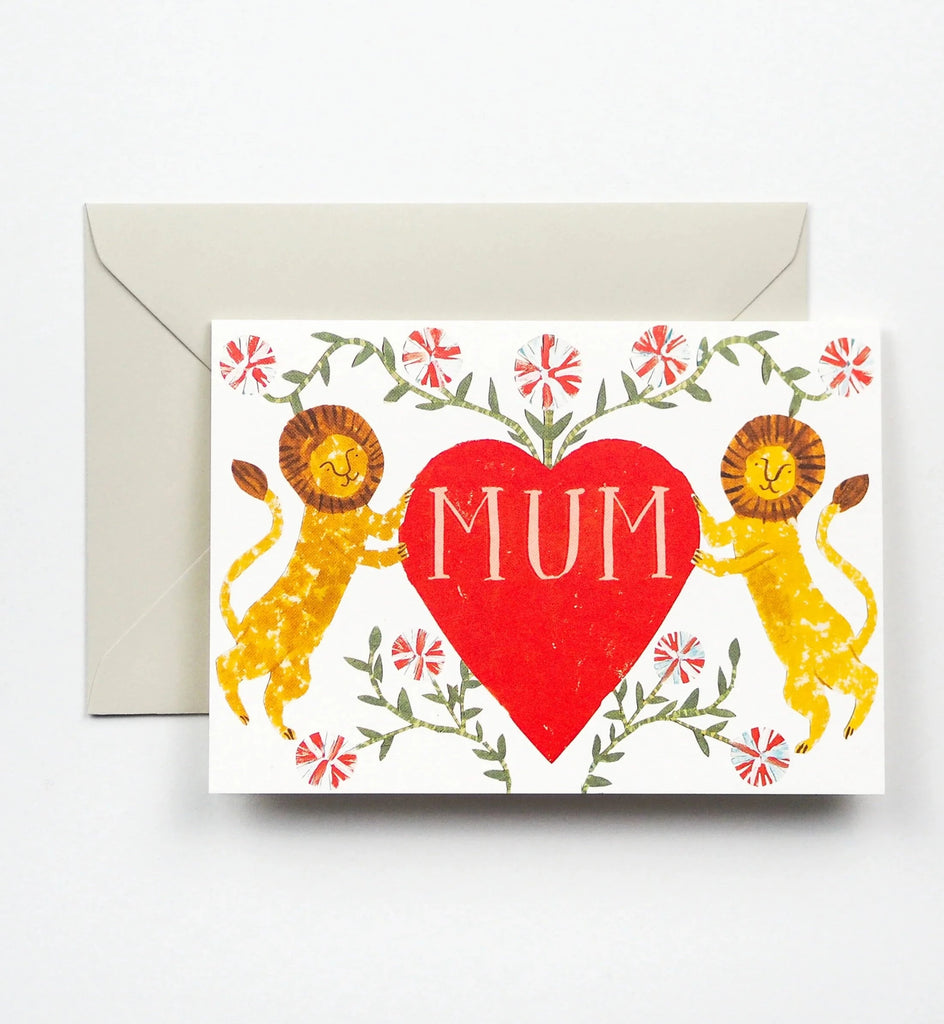 greeting card - mum lion heart