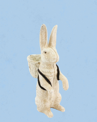 cast iron rabbit with a basket 