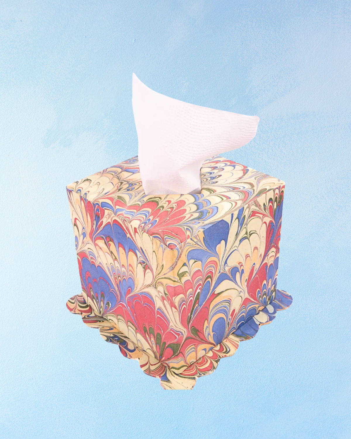 tissue box cover - mutlicolour marble