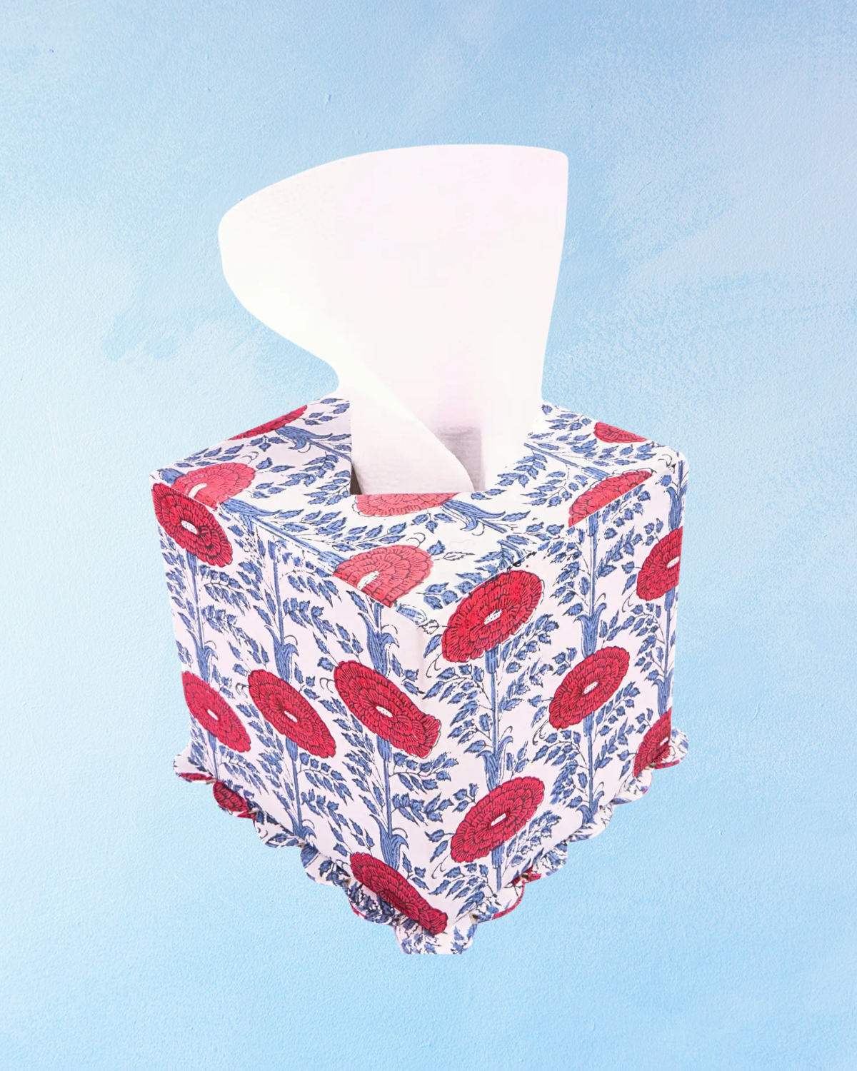 tissue box cover - araminta block print