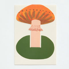 orange frilly mushroom stand-up card