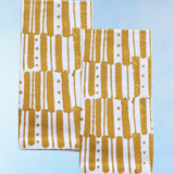 napkins - dots and lines: mustard (set of two)