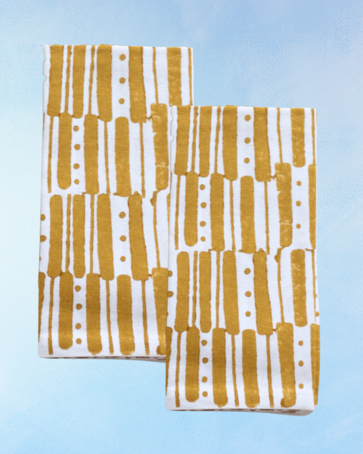 napkins - dots and lines: mustard (set of two)