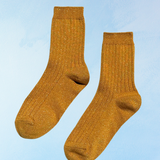 socks - her modal lurex - mustard glitter