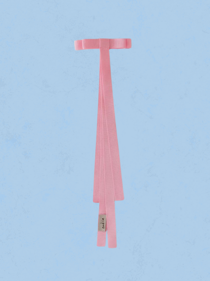 nadiia ribbon barette in pink rose