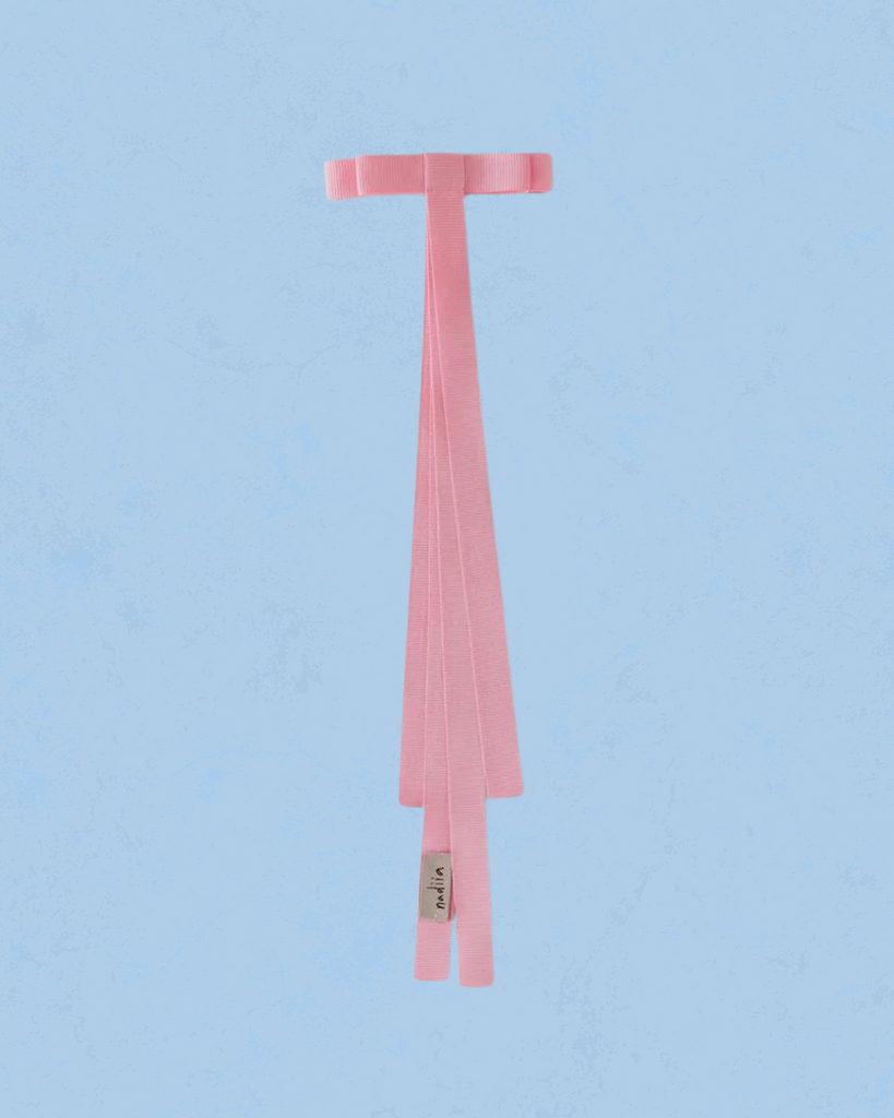 nadiia ribbon barette in pink rose