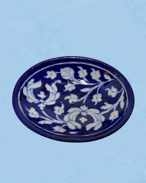 soap dish - blue pottery