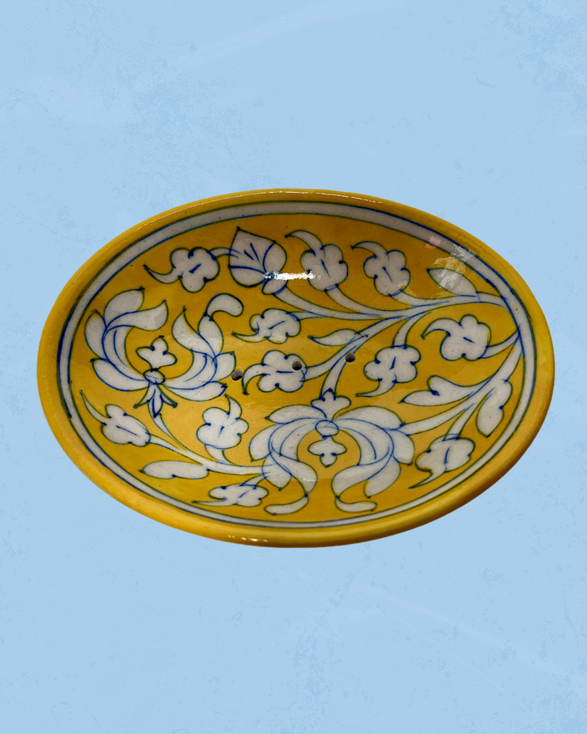 soap dish - oval  -  blue pottery (multiple styles)