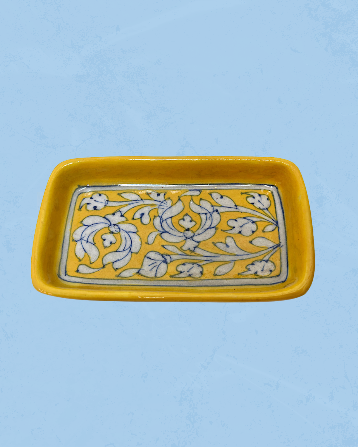 trinket dish - blue pottery