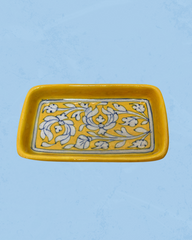 trinket dish - blue pottery -