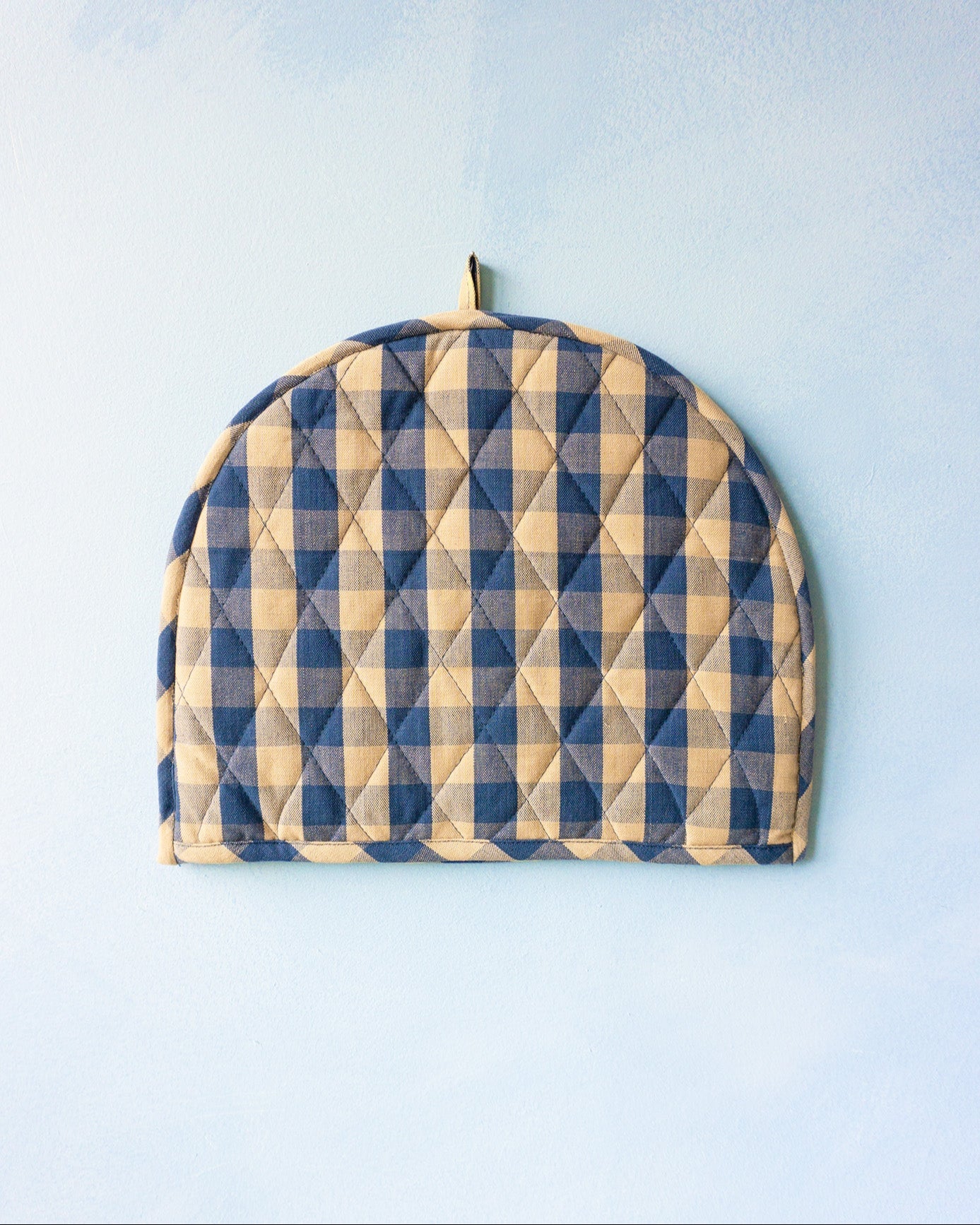 tea cozy - navy & beige check