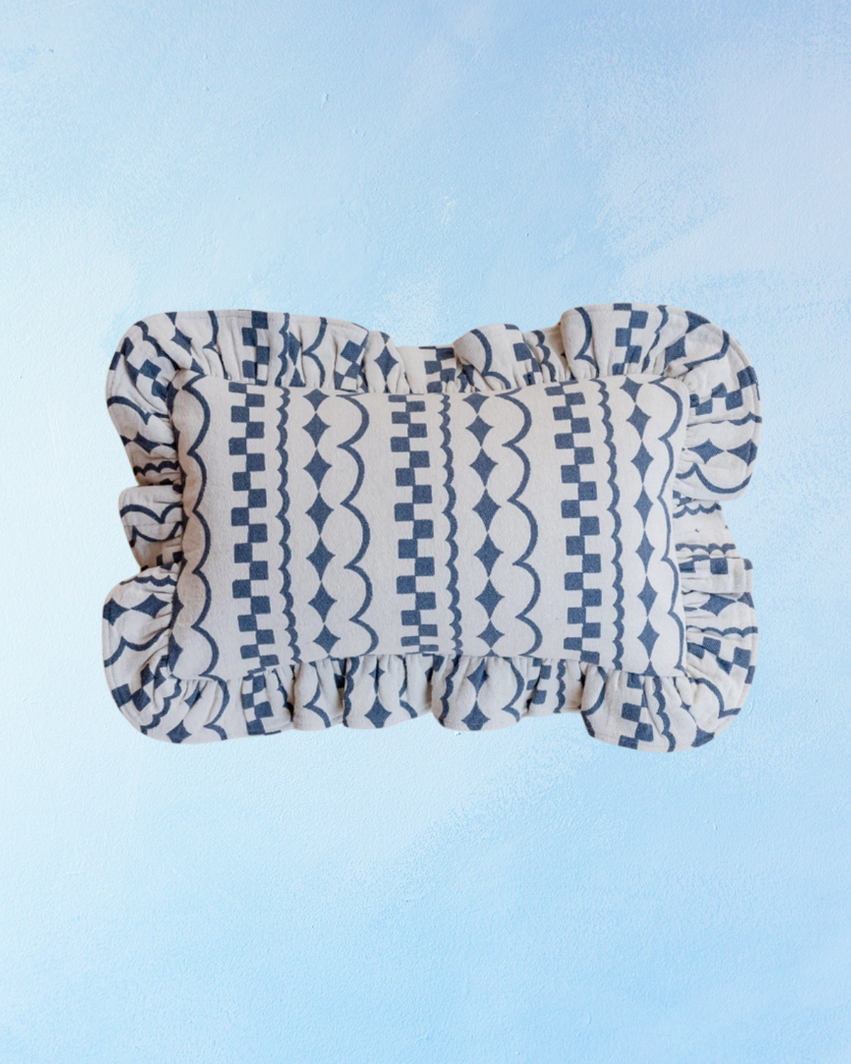 pillow - navy stripe & check (insert included)