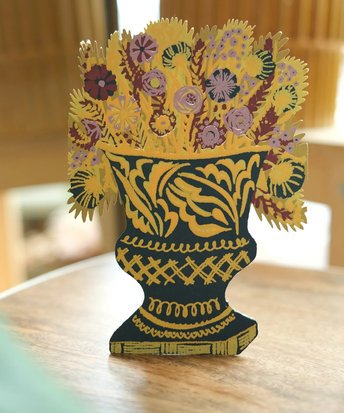 greeting card - stand-up bloomsbury navy vase