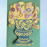 greeting card - stand-up bloomsbury navy vase