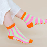 socks - pink & yellow stripes