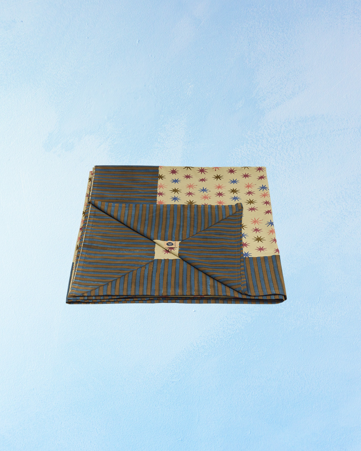 bedding - block printed cotton noa star sheet