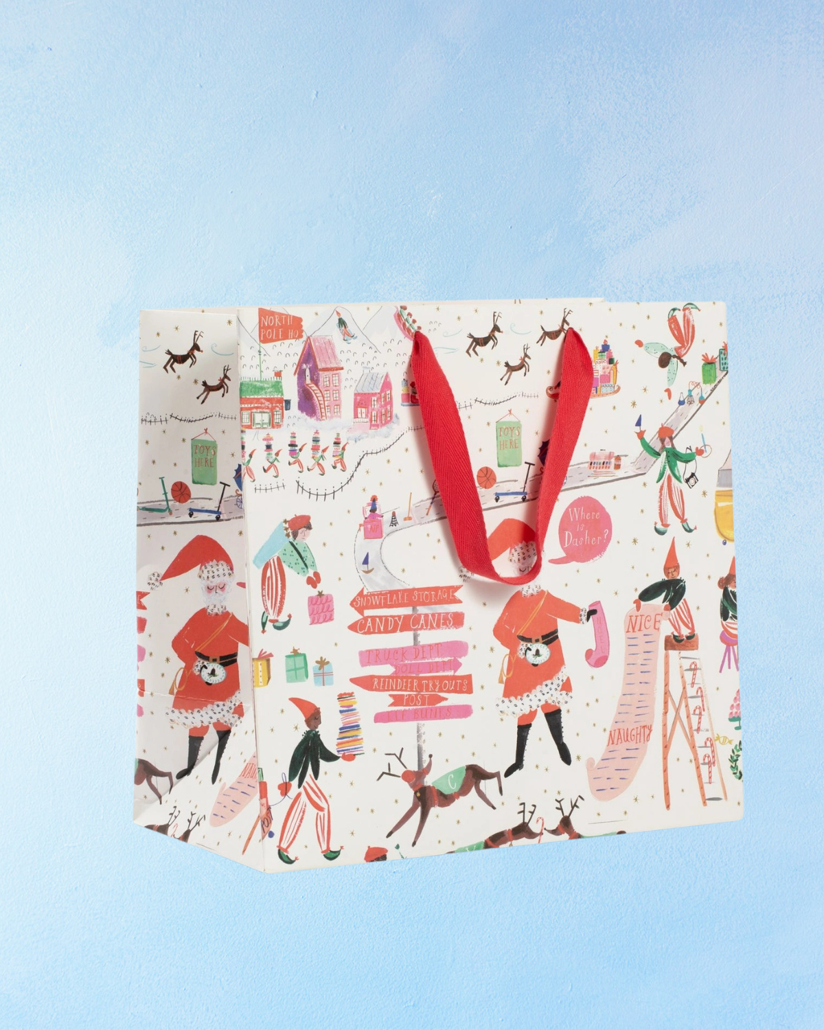 large gift bag - north pole headquarters