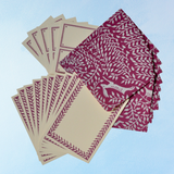 notecard set - violet dancing hares