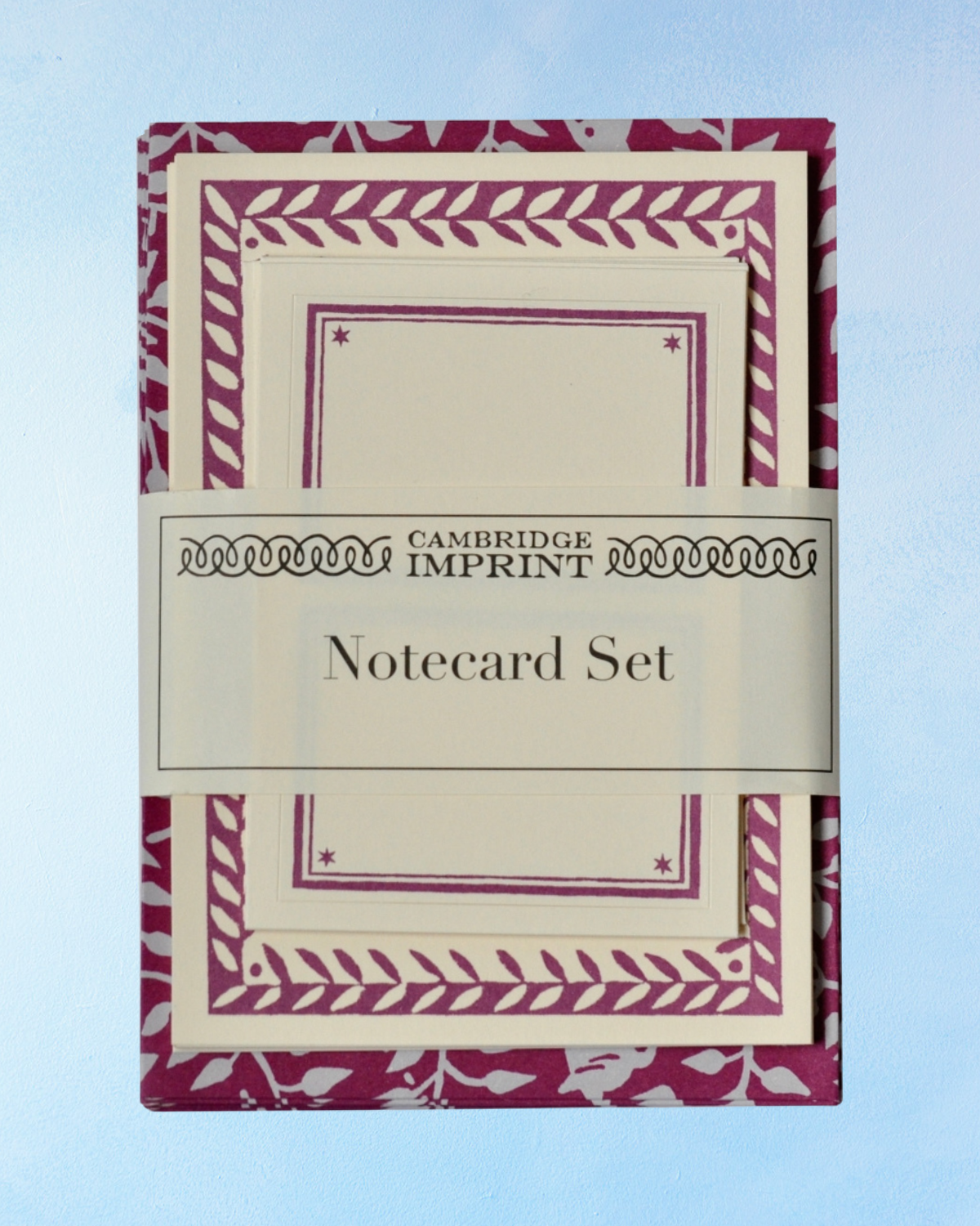 notecard set - violet dancing hares