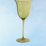 glassware - stemmed wine glass - green petal
