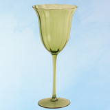 glassware - stemmed wine glass - green petal