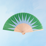 wooden hand fan - nyc green