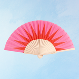 wooden hand fan - nyc pink