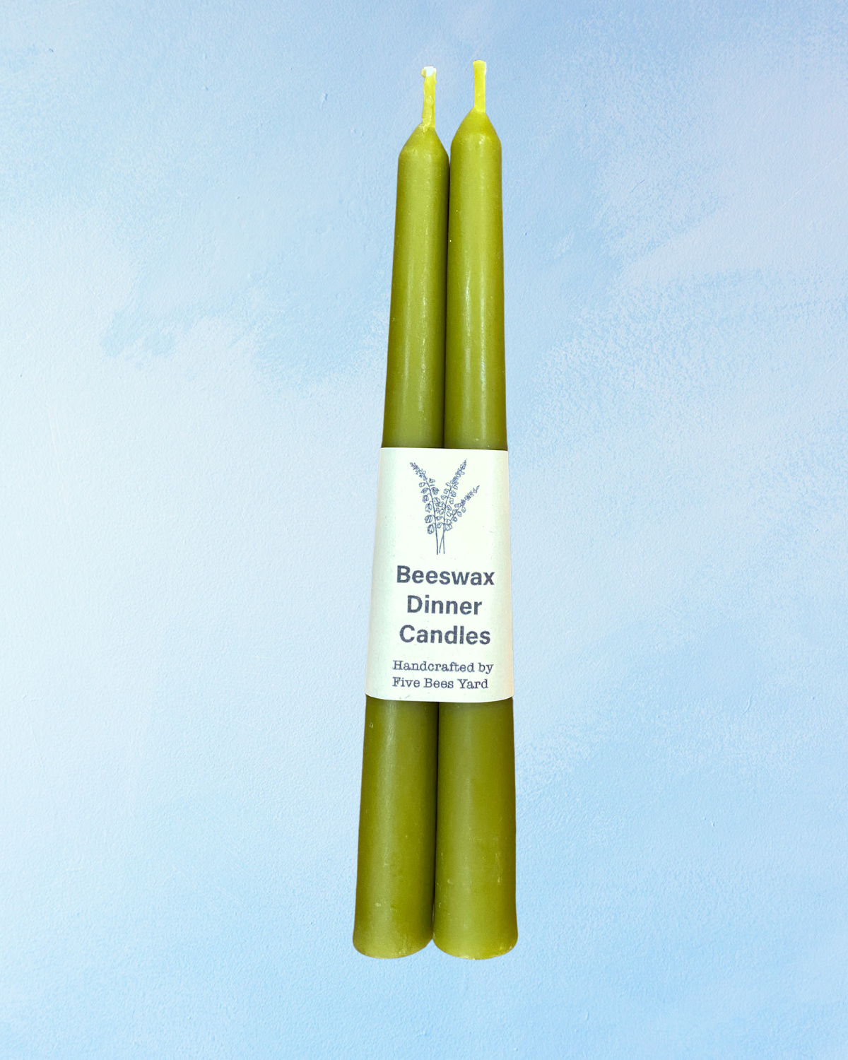 candle - natural dye beeswax tapers - olive (set of two)