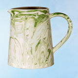ceramic - marbled olive pitcher