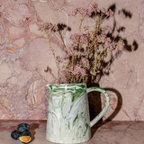 ceramic - marbled olive pitcher