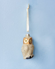 ornament - glittered owl