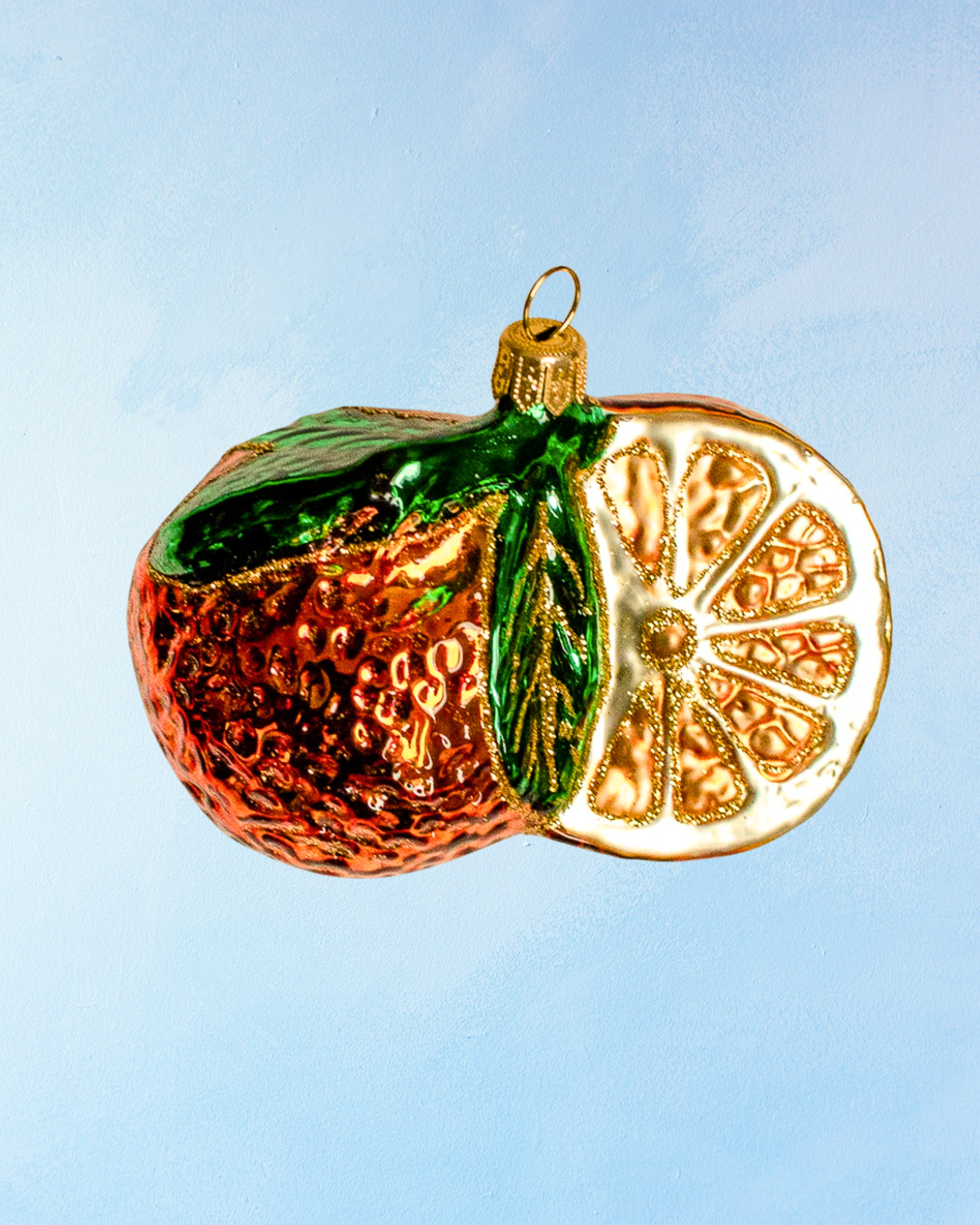 ornament - glittering orange