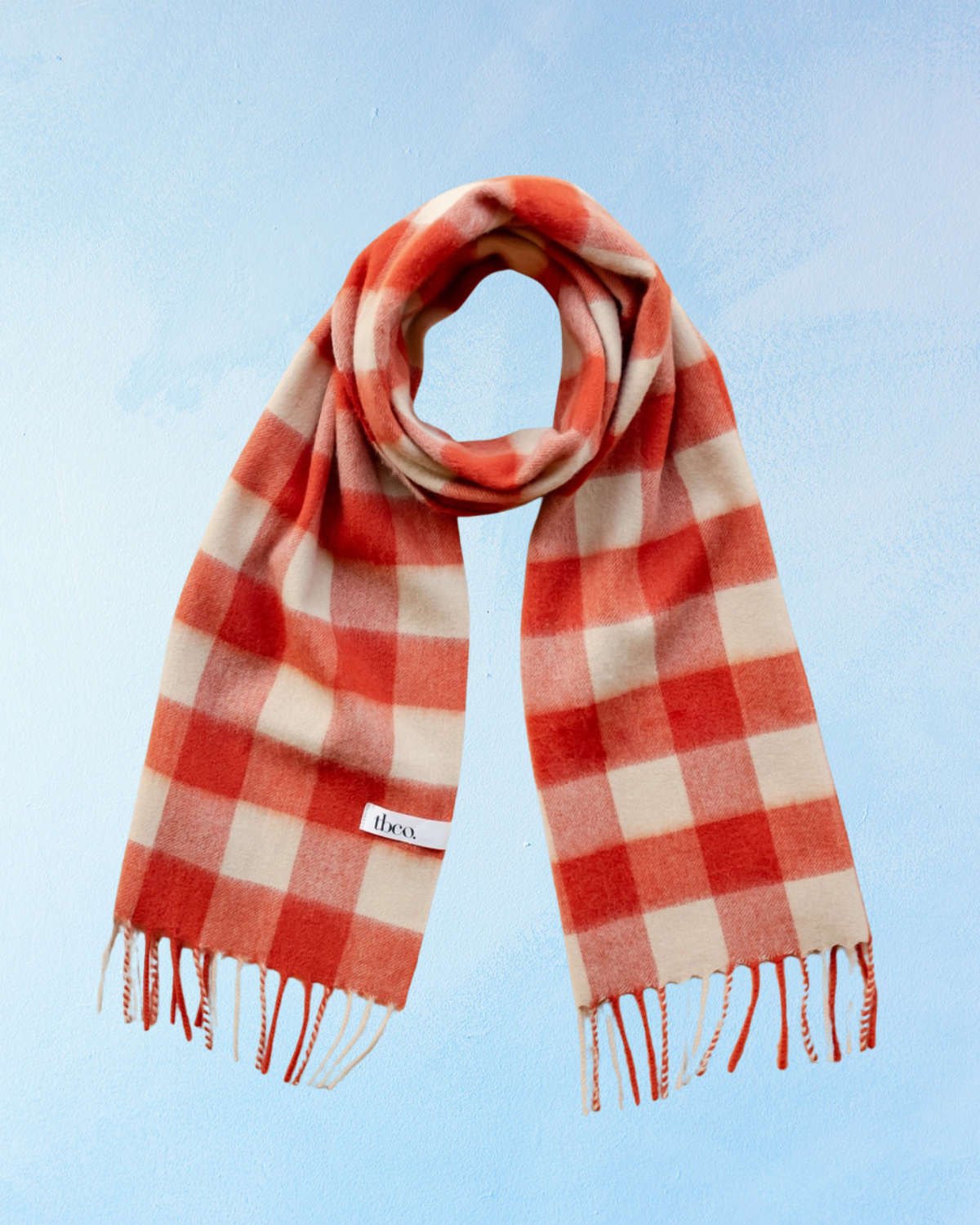 lambswool scarf - orange gingham