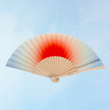 wooden hand fan - orange gradient