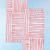napkins - thin lines: orange (set of two)