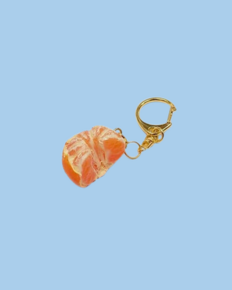 keychain - half peeled mandarin