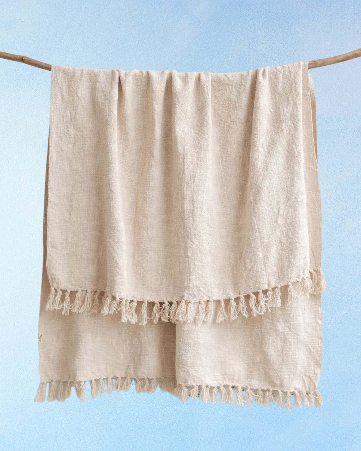 organic cotton throw - handwoven