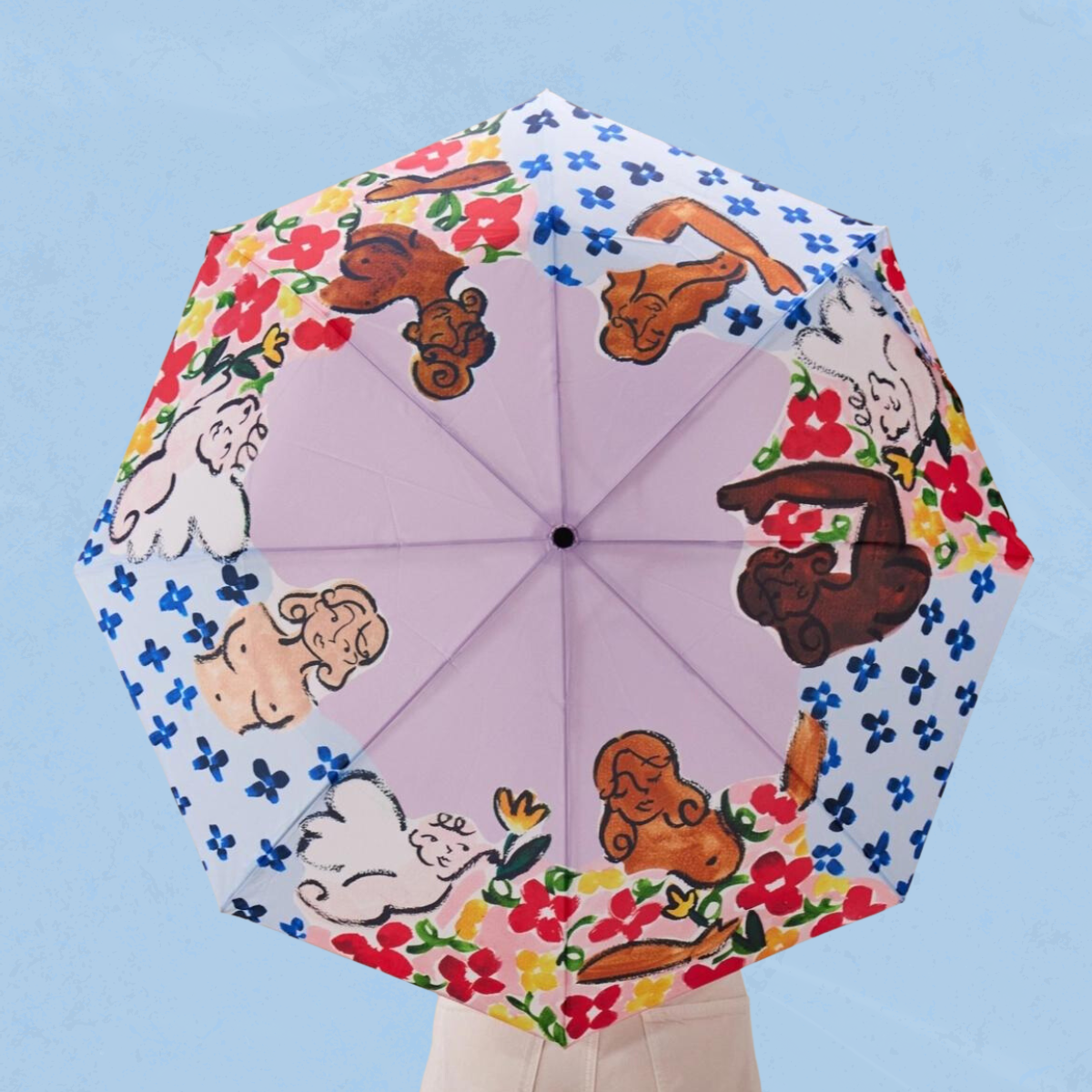 Opened Original Duckhead eco-friendly umbrella in Heaven's Garden