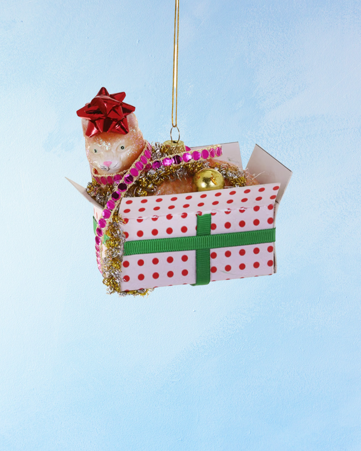 ornament - christmas cat in box