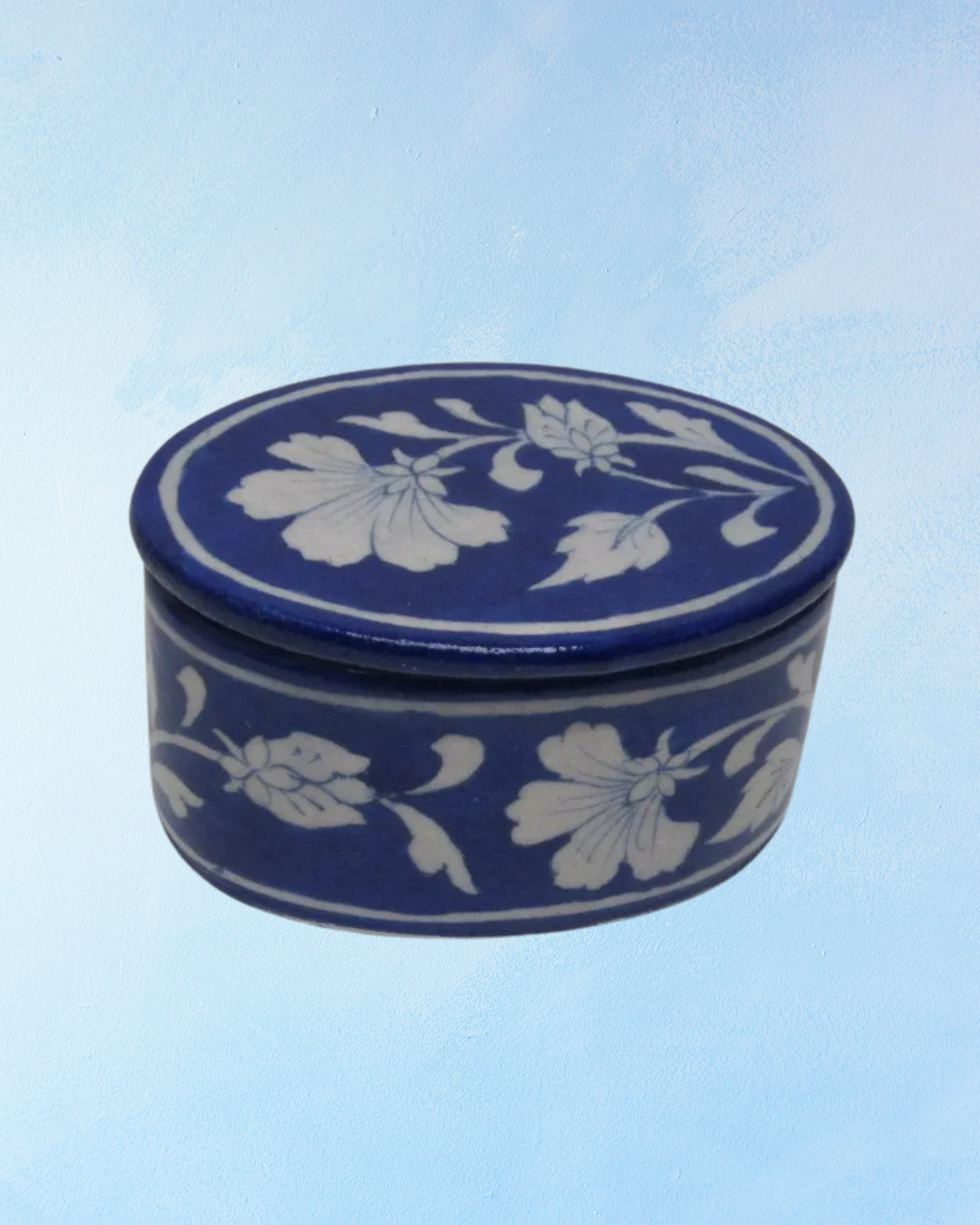 trinket box -  blue pottery (multiple styles)