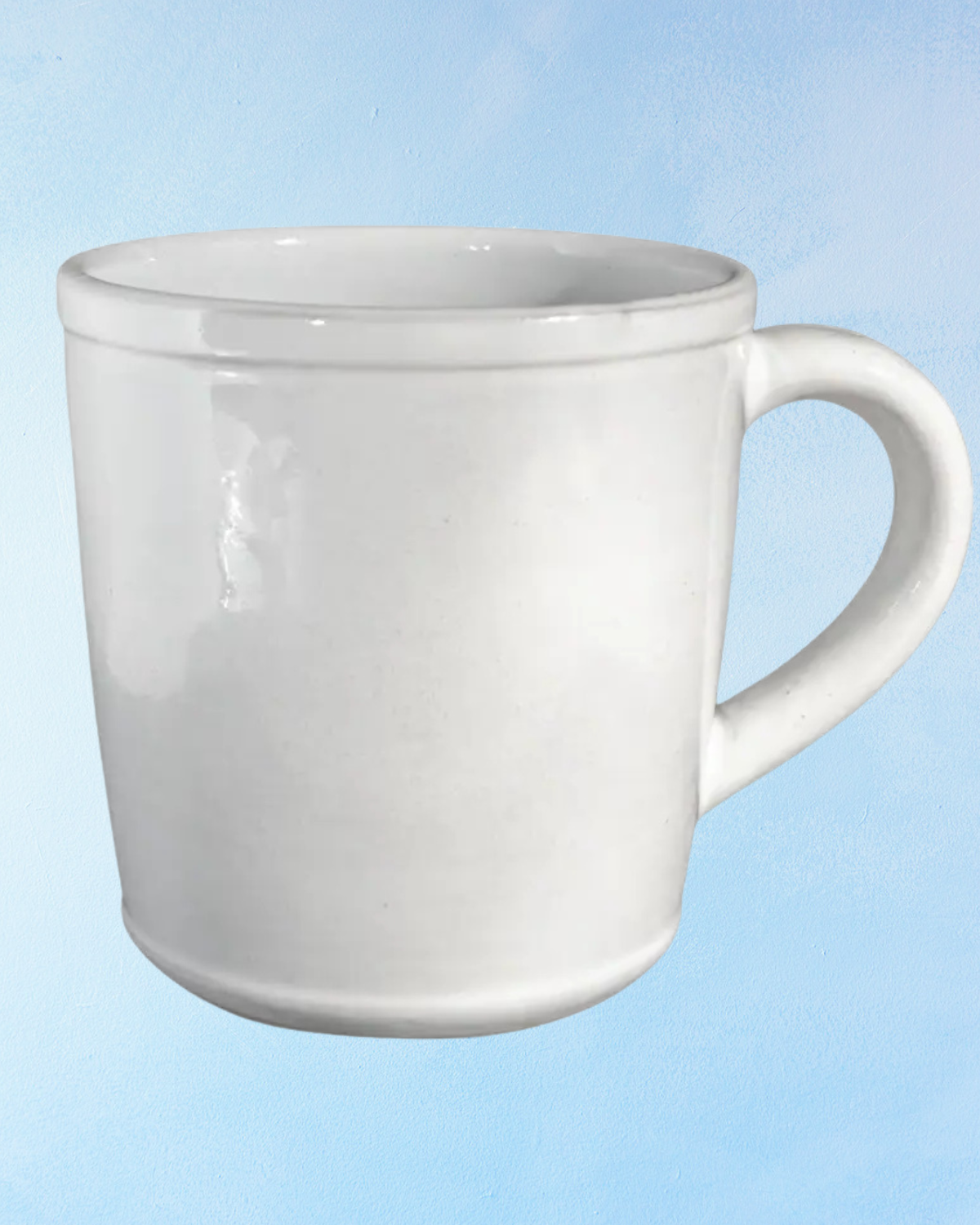 ceramic - milk white oval mug